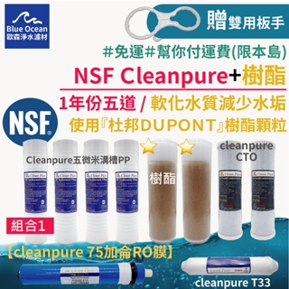 【BlueOcean歐森】cleanpure/matrikx樹酯五道濾心/PP/CTO/樹酯/RO膜/t33/軟水去水垢