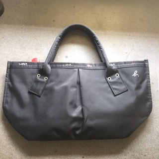 《二手良品》日本製 agnes b. 黑色尼龍手提包
