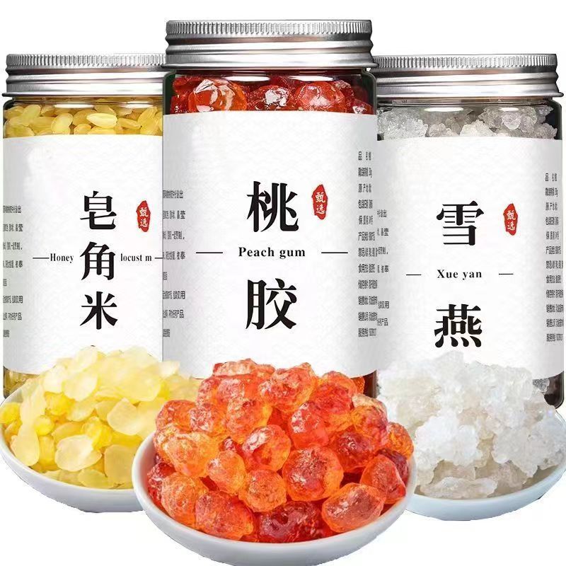 【3罐組合裝】桃膠雪燕皂角米組合裝 無雜質 純正品 天然 特級 桃膠三寶養顏羹
