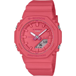 CASIO 卡西歐 G-SHOCK x ITZY 單色美學 八角雙顯女錶 -桃紅 (GMA-P2100-4A)