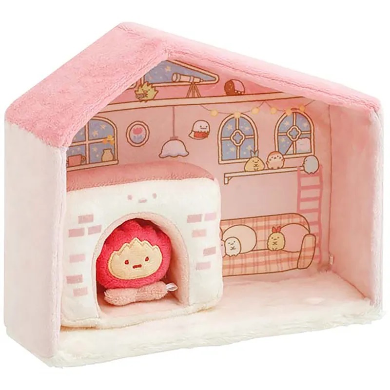 【角落生物】角落生物 娃娃 繪本 玩具 棉質 復古粉紅色旅館壁爐  日本正版 (預購商品下單前先聊聊)