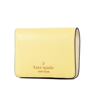 KATE SPADE Madison 防刮對開釦式短夾-奶油黃 【美國正品現貨】