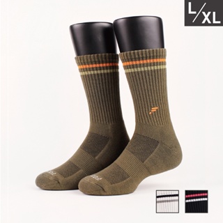 FOOTER 復古線條運動氣墊襪 除臭襪 小腿襪 運動襪 氣墊襪 黑白綠(男-K184L/XL)
