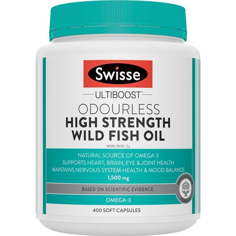 【魚油】Swisse 魚油 無腥味1000mg1500mg400粒 omega3中老年保健 深海魚油
