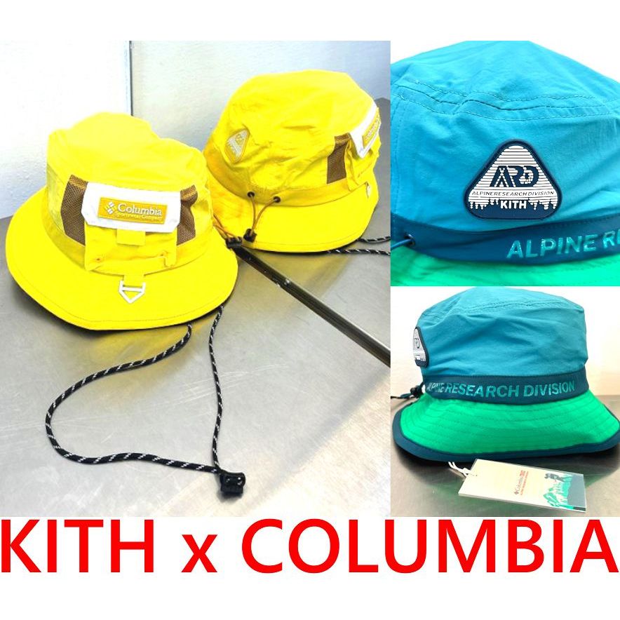 BLACK全新KITH x COLUMBIA哥倫比亞Bagwell Nylon Utility Bucket防水漁夫帽