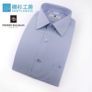 皮爾帕門pb藍色點點時尚休閒百搭長袖襯衫67158-02-襯衫工房
