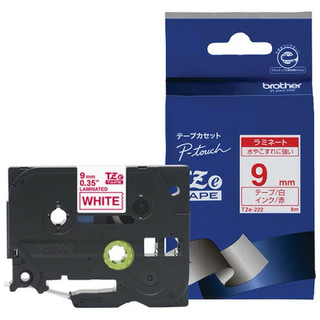 Brother/原廠/標籤帶/P-touch/TZe-222/9mm/白底紅字