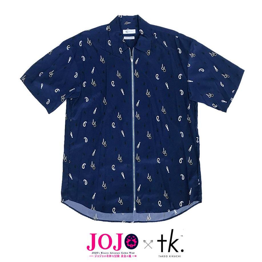 【日本製】🔵TAKEO KIKUCHI  JOJO 短袖襯衫🔵M號 品牌 潮流 潮牌 上衣 布羅諾 深藍色 靛藍 男生