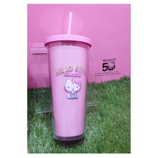 Hello Kitty 雙層冷水杯/透明飲料杯 700ml