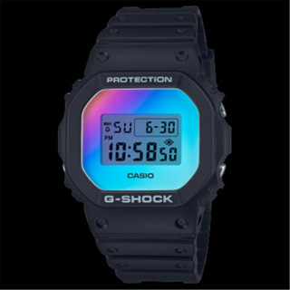 CASIO 卡西歐 G-SHOCK 仲夏天空 彩虹玻璃 方形電子錶 - 黑 (DW-5600SR-1) [秀時堂]