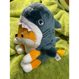 11吋 全新 現貨 有吊牌 鯊魚裝柴犬 鯊魚柴犬 發財柴犬 傻柴 娃娃 玩偶 鯊魚柴 鯊魚狗 布偶 招財柴犬 秋田寶寶