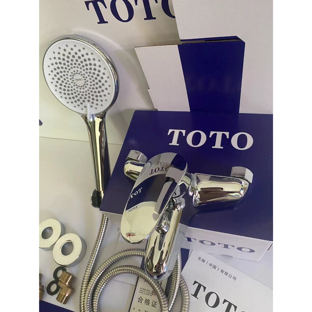 全新！TOTO 衛浴三聯主體龍頭 手持花灑 蓮蓬頭 噴槍套裝 手持噴頭花灑冷熱混水閥沐浴浴缸恆溫調節龍頭 簡易花灑龍頭套