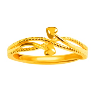 【元大珠寶】『雙心愛』黃金戒指 活動戒圍-純金9999國家標準16-0045