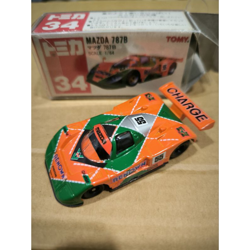 Tomica No.34 MAZAD 787B（車況全新 貼紙已貼 開盒痕跡）