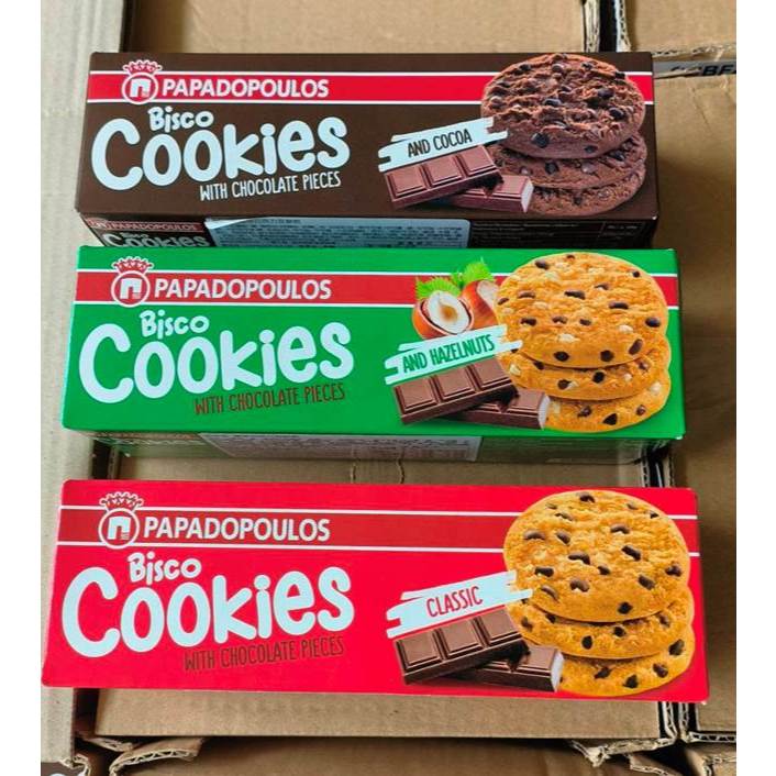 【即期出清】帕帕多  巧克力豆餅乾(每盒180公克, 每盒$50, 三種口味選擇)