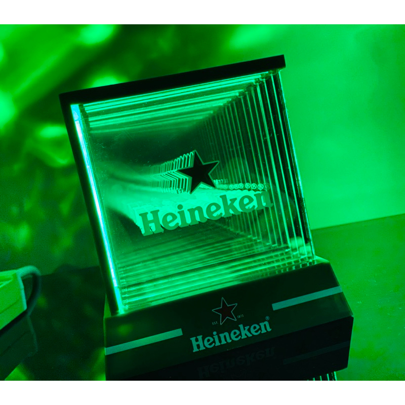 海尼根 Heineken 鏡燈 夜燈 千層鏡 氣氛燈 小夜燈 廣告燈 招牌燈 裝飾燈 臥室燈 房間氣氛燈 限量 現貨
