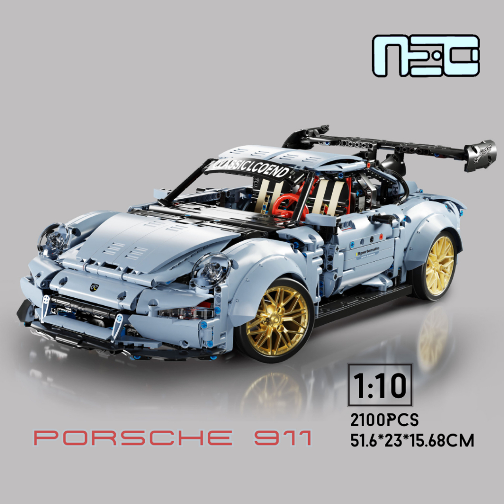 【NEOLAND 型玩模客】PORSCHE 保時捷 911 跑車 1:10 兼容 樂高 積木 機械 超跑 模型 玩具