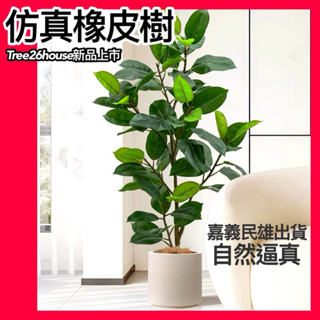 😇宅配免運費😇綠色橡皮樹 模擬綠植 高階植物 室內植物 客廳仿生植物 大盆栽 假樹 假植物 裝飾綠色植物 橡皮榕樹