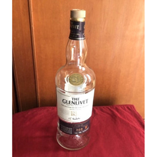 THE GLENLIVET格蘭利威大師窖藏單一麥芽蘇格蘭威士忌空酒瓶 多用途玻璃空瓶/空洋酒瓶/裝飾/容器/花器
