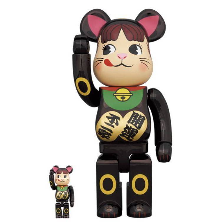 【Q桑】  BE@RBRICK 庫柏利克 黑開運奶妹 500% 100+400 7公分+28公分 全新未拆 台灣現貨