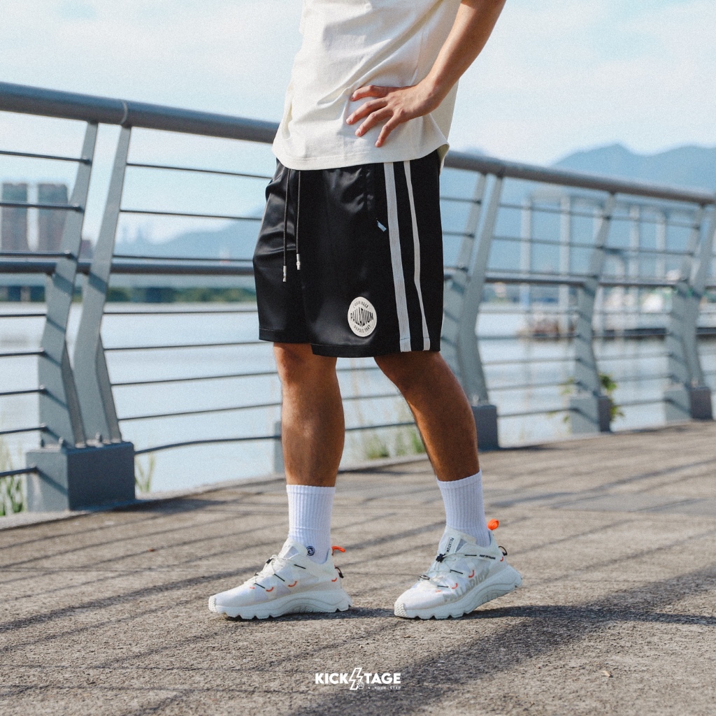 PALLADIUM CASUAL SHORTS 鉛黑色 拉鍊口袋 復古 休閒 條紋 短褲 男款【109688-032】