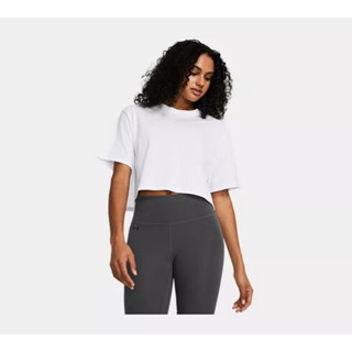 Under Armour 短袖上衣 女 Campus Boxy 短版T-Shirt 1383644-100 白 現貨