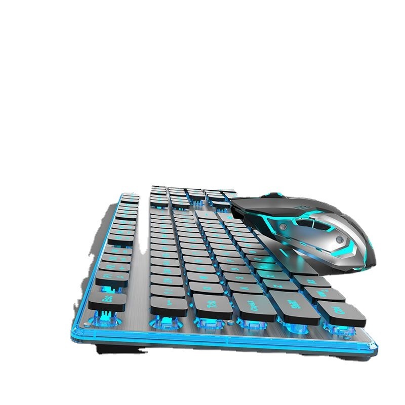 💖台灣熱款💖 無線鍵盤滑鼠組  鍵鼠 機械手感 無綫鍵盤 機械手感鍵盤鼠標套裝 防水鍵鼠 充電靜音 遊戲鍵盤 LED燈光