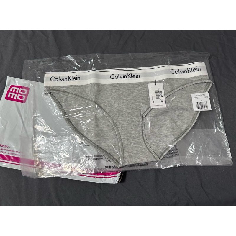 Calvin Klein 棉質寬腰帶 女內褲 三角褲/CK內褲(灰色)