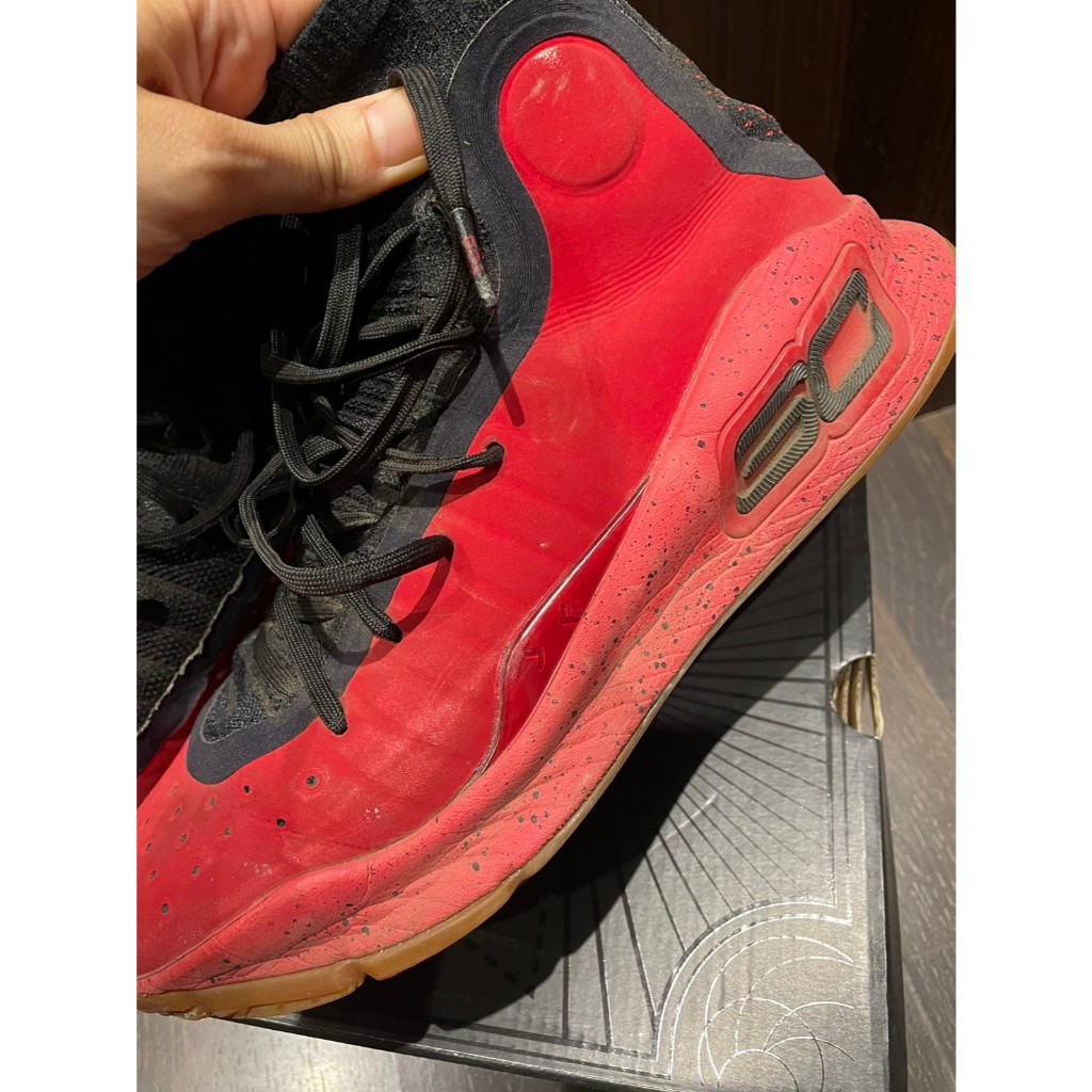 UA CURRY 4 籃球鞋 紅色 二手