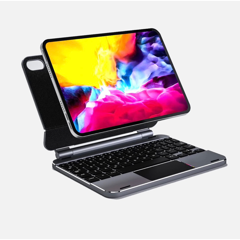 doqo 巧控磁吸式 2021 iPad mini 6 (8.3 吋) 鍵盤保護殼 – 繁體, 太空灰