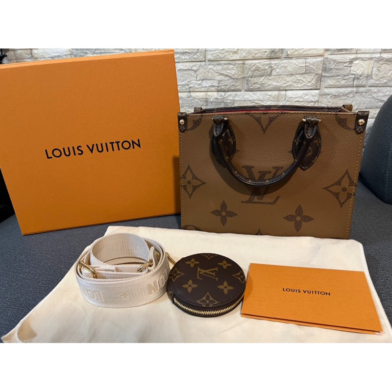 ❤️現貨❤️ LV onthego pm 小號 托特包 M46373 有購證正品 嘉義市面交 on the go 老花