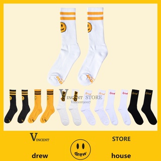 新款 Drew house Mascot Scribble Socks 笑臉 字母 襪子 運動襪情侶 長襪 中筒襪 男女