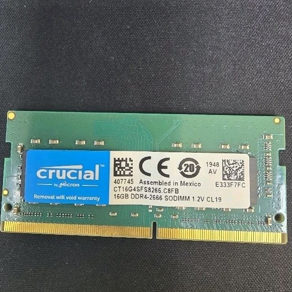 【M·F嚴選】二手 美光 Crucial  DDR4 2666 16GB 筆電記憶體 (CT16G4SFS8266)
