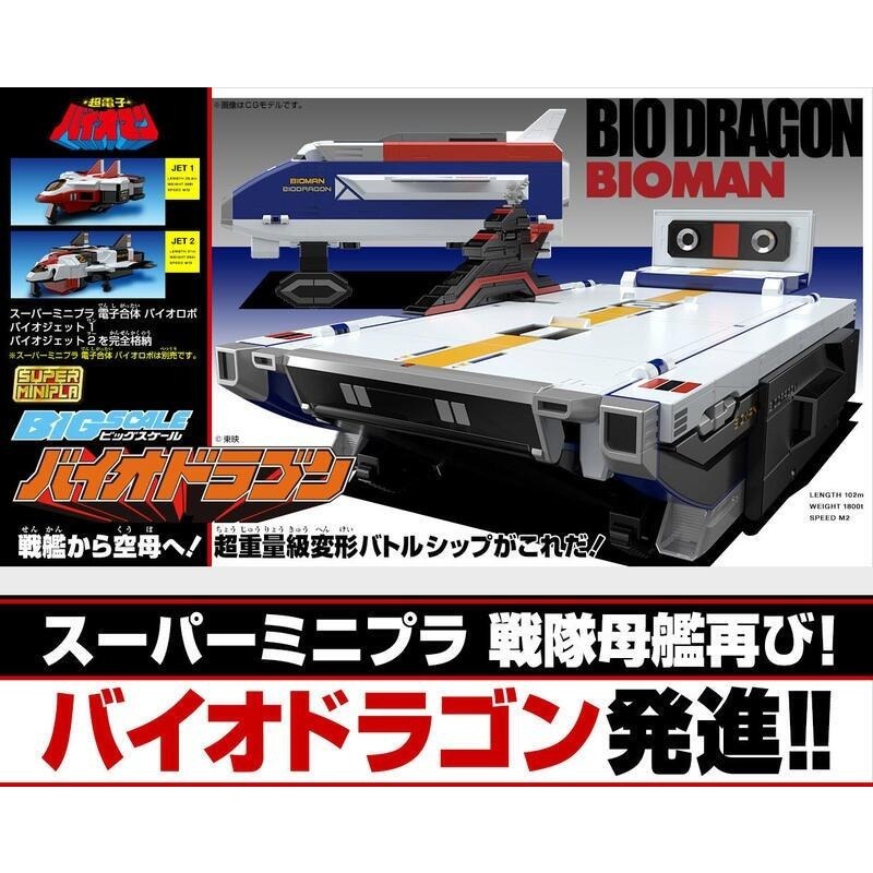 竹北kiwi玩具屋_預購25年2月 盒玩 SUPER MINIPLA 超電子戰隊生化人 大型母艦Bio Dragon