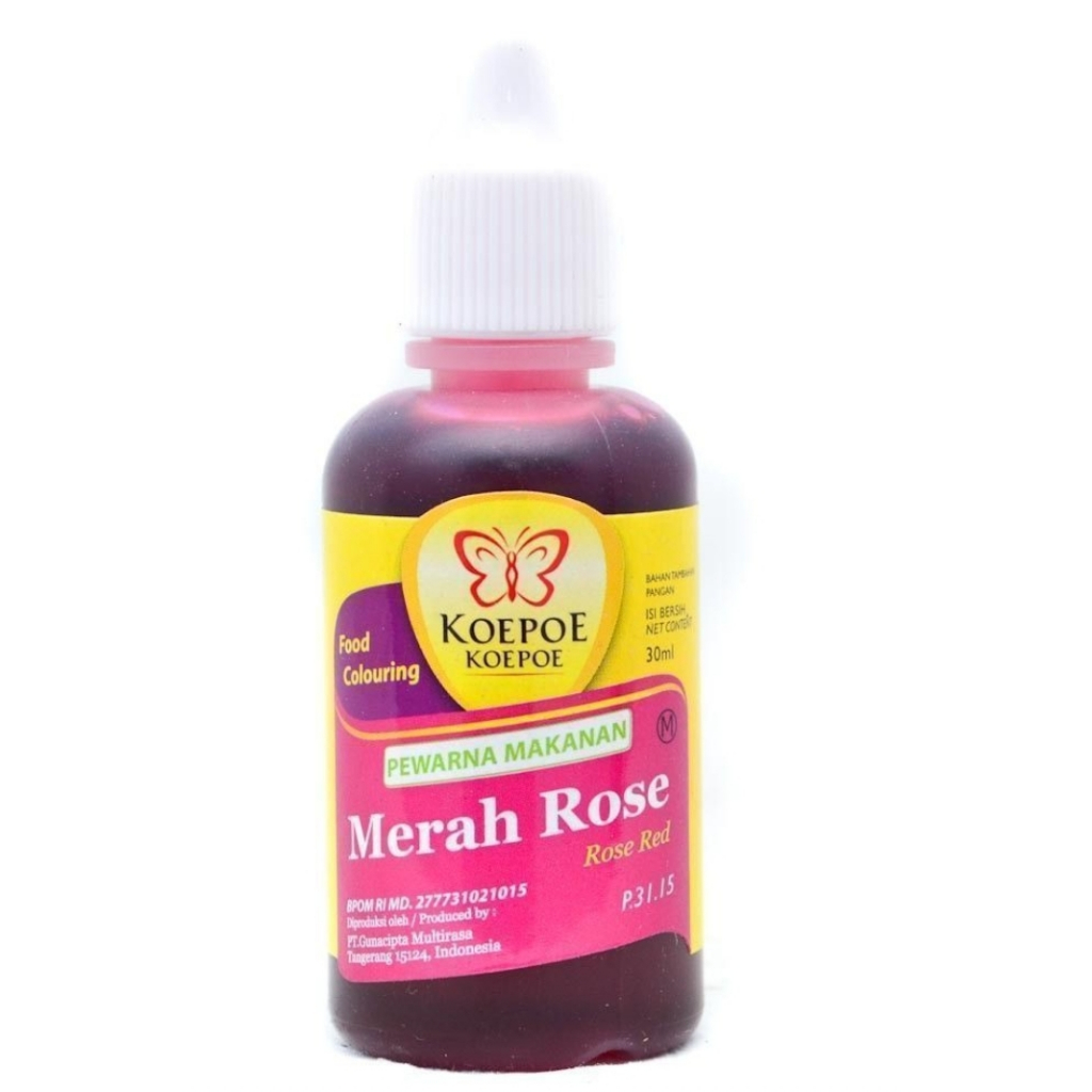 KOEPOE KOEPOE PEWARNA MAKANAN MERAH ROSE 食用色素～玫瑰色