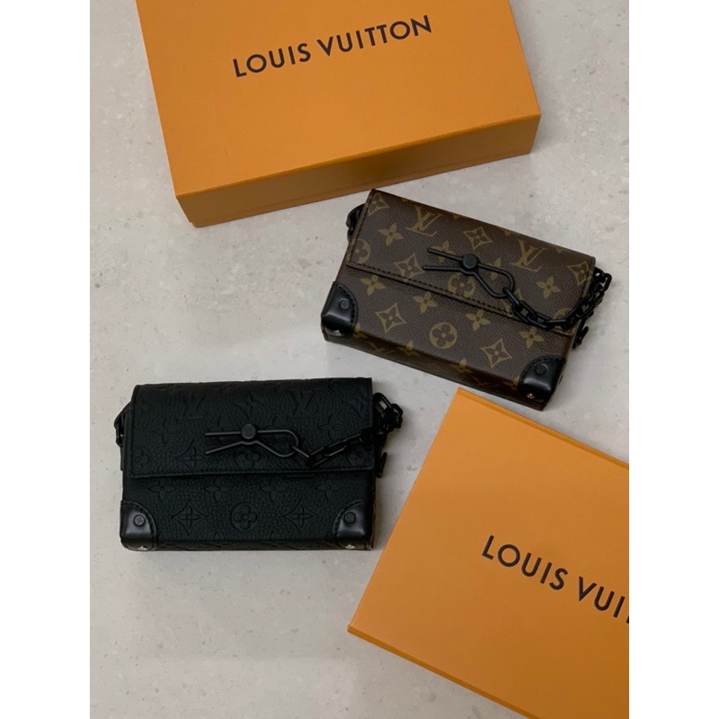Limit精品✔️Louis Vuitton LV Steamer 經典咖啡色老花、黑色壓紋滿版設計 隨身側背包 現貨