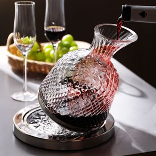 醒酒器 酒壺 酒器 紅酒壺 扎壺 洋酒壺 酒杯酒具 水晶玻璃旋轉醒酒器德國工藝家用奢華高檔網紅不倒翁陀螺醒酒壺