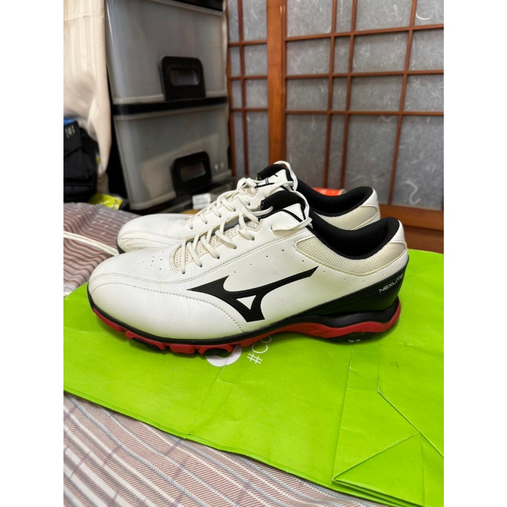 「 二手鞋 」 Mizuno 男版運動休閒鞋 28cm（白）鐵4-3