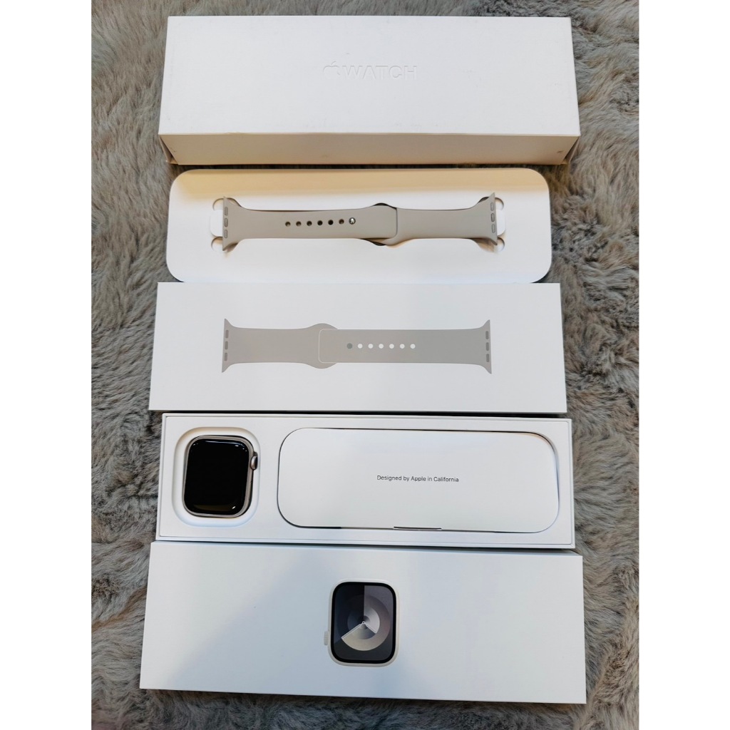台中 保固2024/10/11  Apple Watch S9 LTE 45mm 星光色 行動網路版本