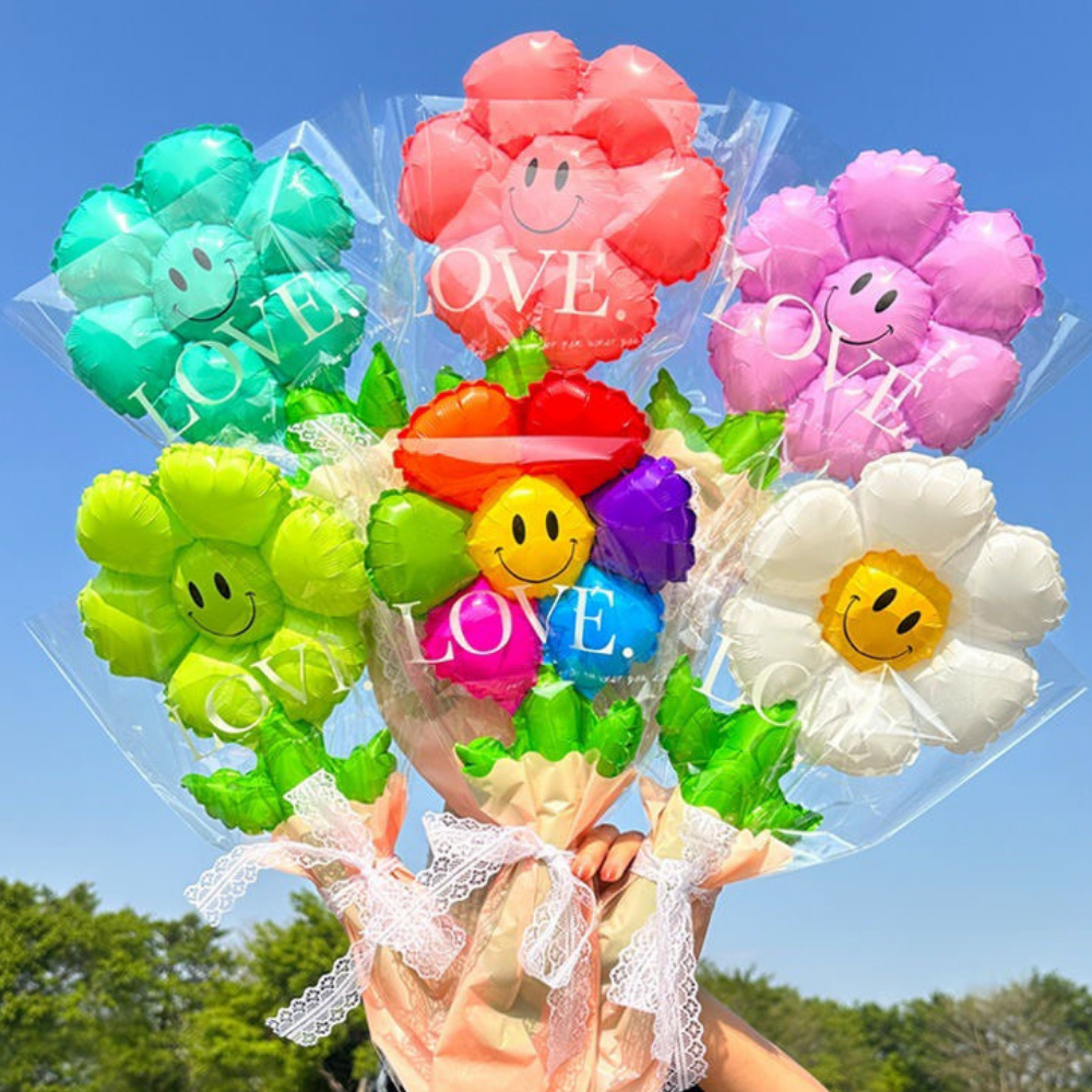 台灣現貨 雛菊氣球花束 花朵氣球 畢業花束 畢業佈置 小禮物 畢業照 畢業典禮 生日 手持氣球 氣球花束 母親節