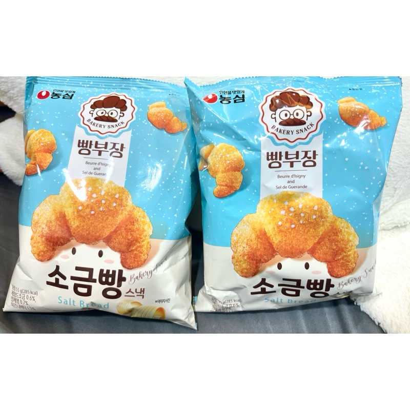 現貨三天內出🌟韓國🇰🇷 Nongshim 農心 鹽味奶油牛角麵包餅乾55g一包 鹽味 牛角 餅乾