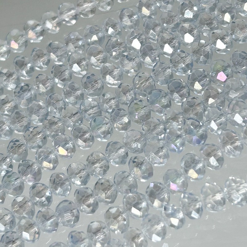 台中水晶 玻璃 鑽切 水藍色 6mm 條珠