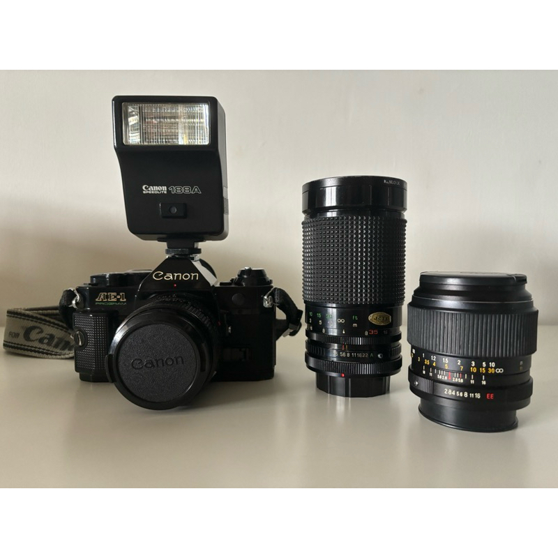 Canon AE-1+Canon50mm f1.4+ kepcor 35-200mm+ asanuma 35mm