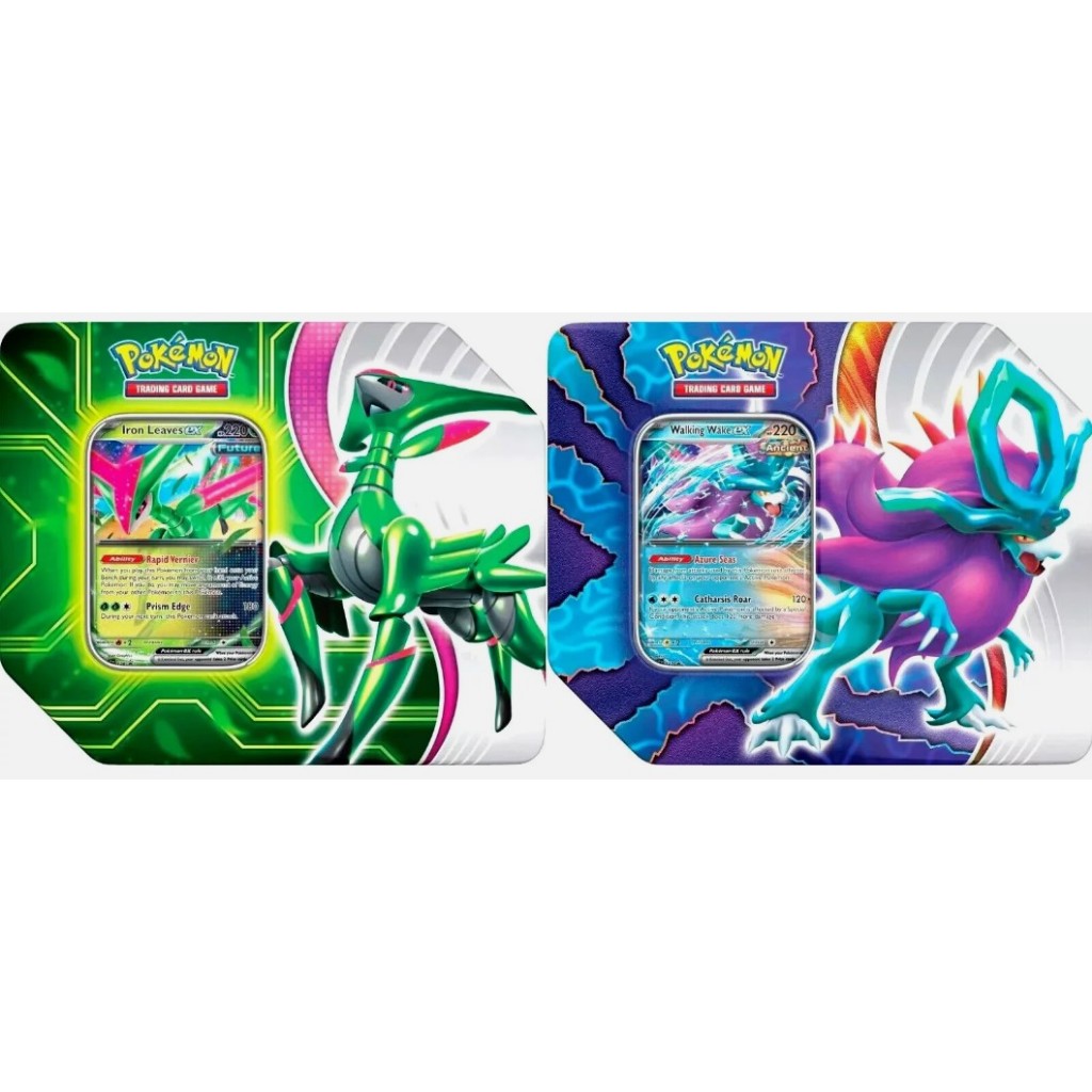 *現貨*美版 國際版(寶可夢 朱&紫 波盪水 鐵斑葉 ex 鐵盒)PTCG: Paradox Clash Tin