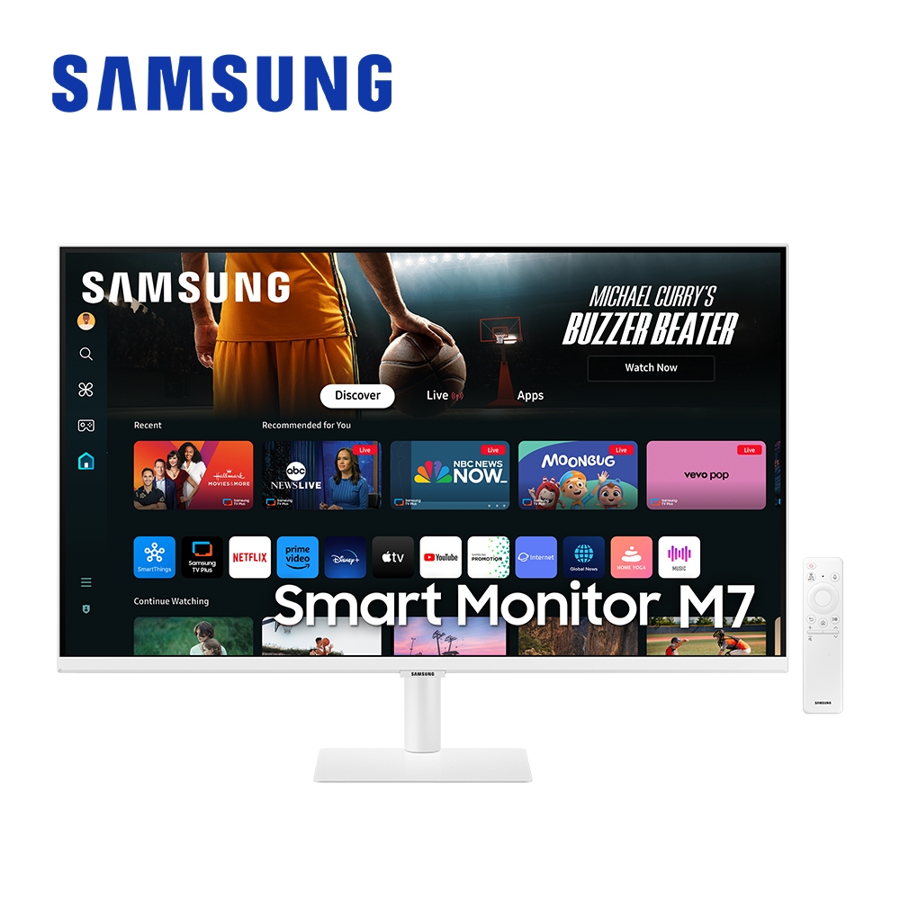 SAMSUNG 32吋M7 (2024) 智慧聯網顯示器 白色 S32DM703UC 電腦螢幕【新品預購】