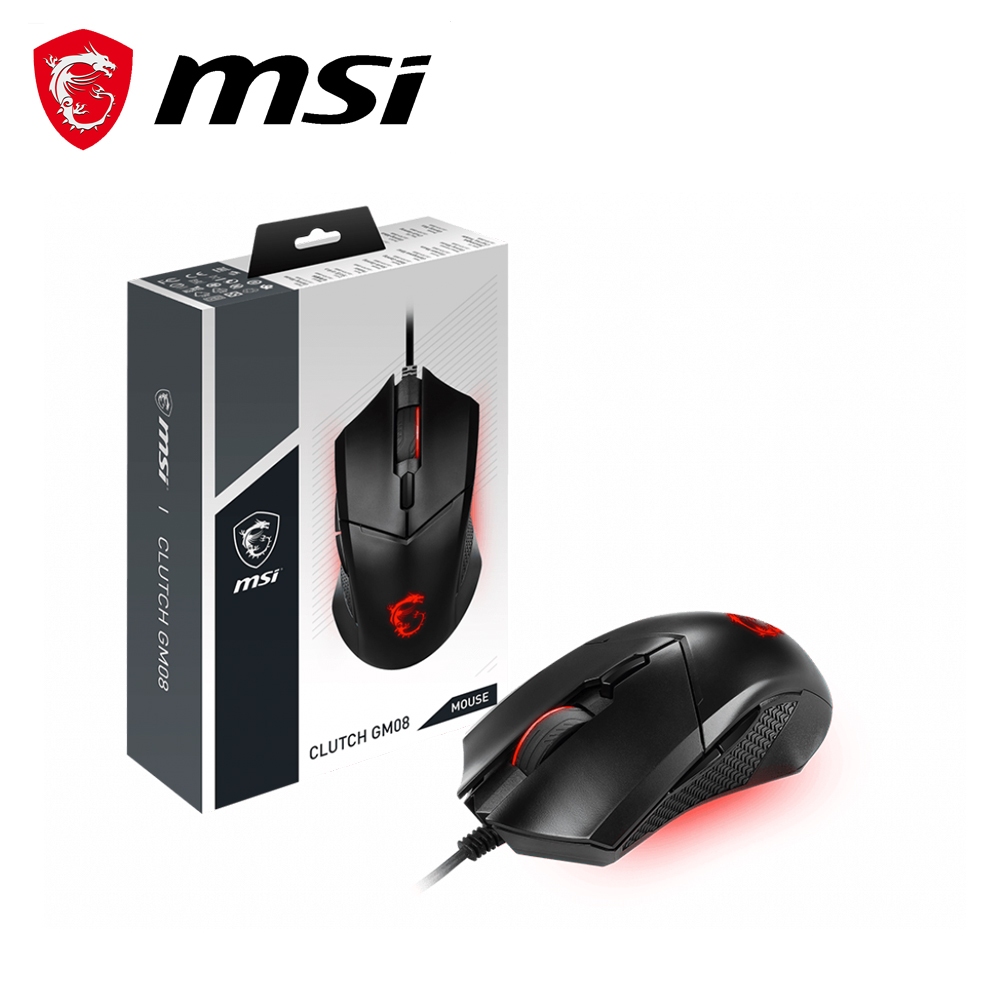 MSI 微星 Clutch GM08 電競滑鼠 黑色 電腦滑鼠 準確光學 滑鼠 MSI05