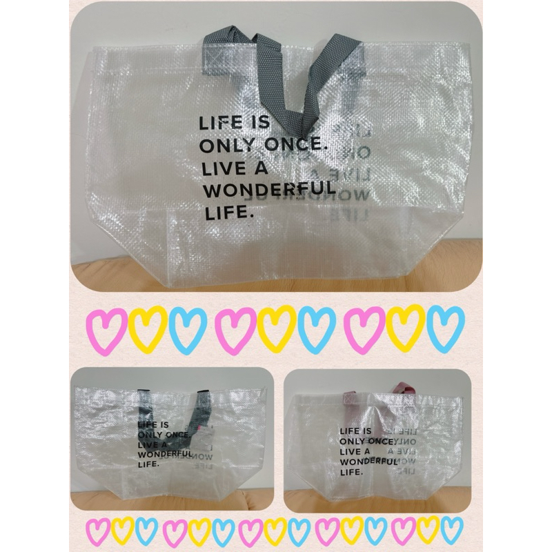 【Flyer的旅行箱】現貨 日本帶回 大創透明簡約字母手提袋/購物袋/環保袋