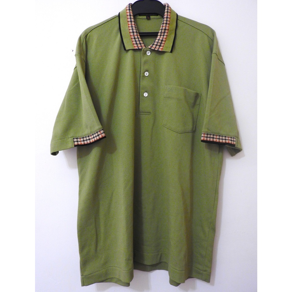 【古著A】日本製🔵DAKS 短袖POLO衫🔵L號 格紋 綠色 日系 品牌 名牌 潮流 復古 90年代 上衣 男生