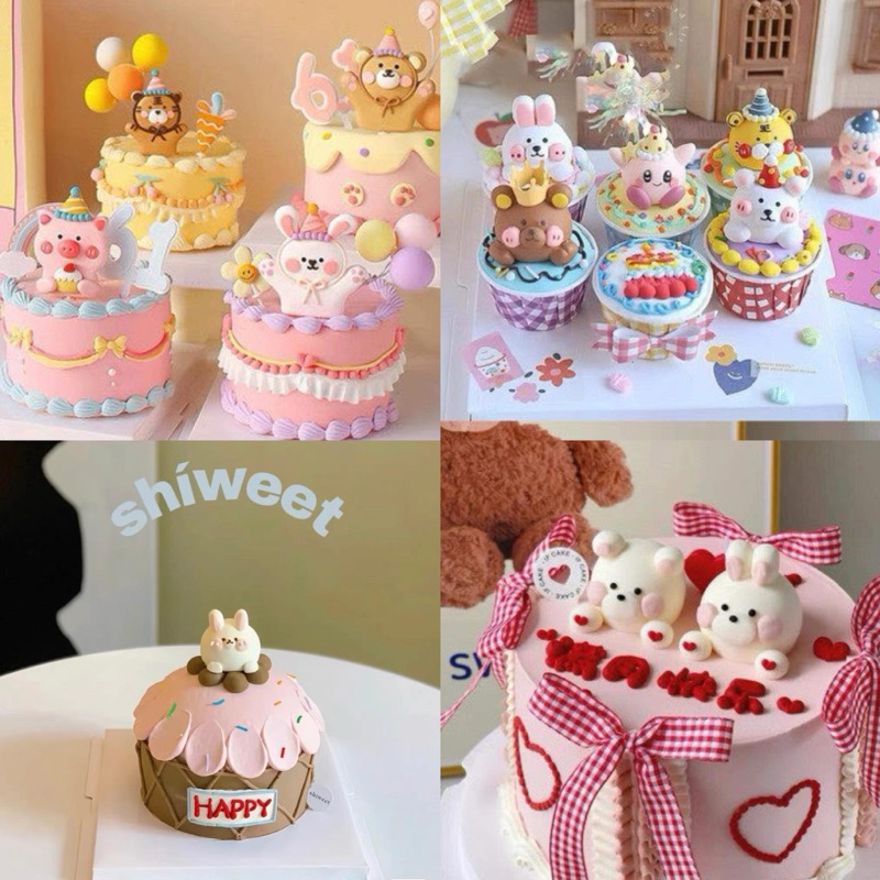 小熊的烘培雜貨行-韓風小熊造型蛋糕裝飾/杯子蛋糕/情侶蛋糕/蛋糕插卡/配件/裝飾