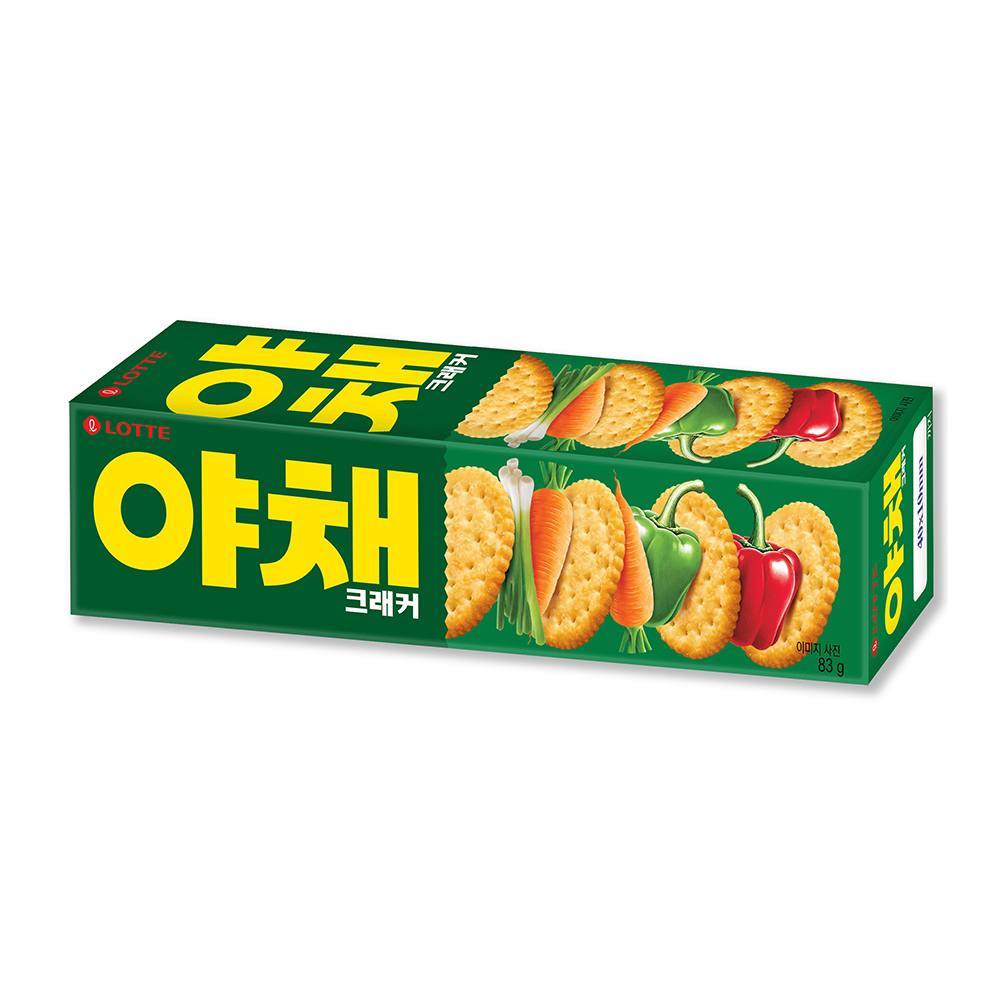 安家食品 切貨 即期 效期：2024/11/05 韓國樂天 蔬菜風味餅乾 規格：83G 市價79$